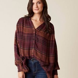 Free People Plaid button down